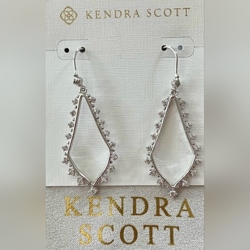 Kendra Scott Bea Crystal Drop Earrings in Silver ( Party Earrings)